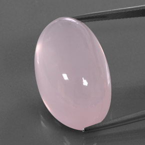 45.32캐럿 천연 풍선껌 핑크 로즈 쿼츠, 투명한, 27.8×16.7 mm, 투명/반투명