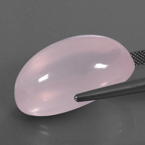45.32캐럿 천연 풍선껌 핑크 로즈 쿼츠, 투명한, 27.8×16.7 mm, 투명/반투명