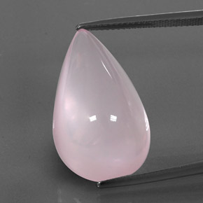 24.58캐럿 천연 핑크 로즈 쿼츠, 투명한, 24.6×15.1 mm, 투명/반투명