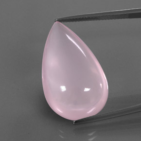 30.86캐럿 천연 핑크 로즈 쿼츠, 투명한, 28.4×17 mm, 투명/반투명