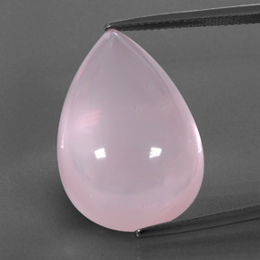 33.86캐럿 천연 라이트 핑크 로즈 쿼츠, 투명한, 25.2×17.3 mm, 투명/반투명