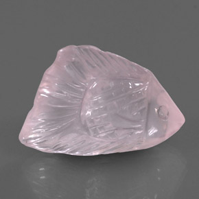 22.58캐럿 천연 라이트 핑크 로즈 쿼츠, 투명한, 25.6×17.8 mm, 투명/반투명