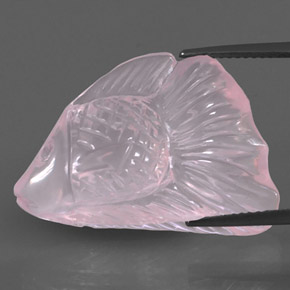 22.25캐럿 천연 핑크 로즈 쿼츠, 투명한, 27.4×18.3 mm, 투명/반투명