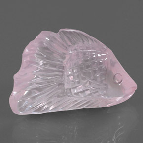 22.25캐럿 천연 핑크 로즈 쿼츠, 투명한, 27.4×18.3 mm, 투명/반투명
