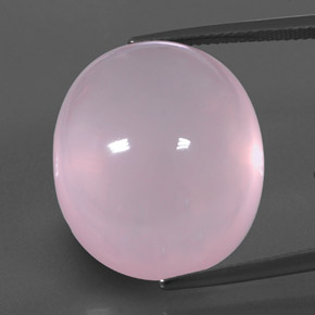 43.64캐럿 천연 핑크 로즈 쿼츠, 투명한, 22.4×19.3 mm, 투명/반투명