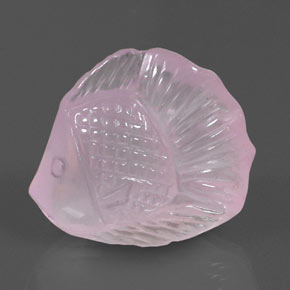 31.53캐럿 천연 풍선껌 핑크 로즈 쿼츠, 투명한, 25.5×21.8 mm, 투명/반투명