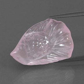 10.90캐럿 천연 핑크 로즈 쿼츠, 투명한, 22.4×15 mm, 투명/반투명