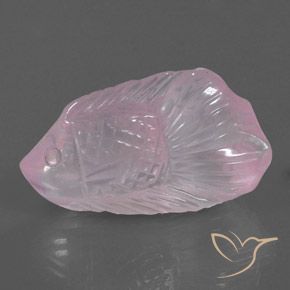 23.71캐럿 천연 매우 연한 핑크 로즈 쿼츠, 투명한, 28.3×16.4 mm, 투명/반투명