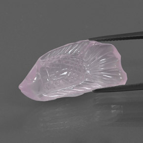 15.57캐럿 천연 풍선껌 핑크 로즈 쿼츠, 투명한, 28.1×13.3 mm, 투명/반투명