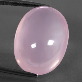 24.40캐럿 천연 라이트 체리 핑크 로즈 쿼츠, 투명한, 21.9×16.3 mm, 투명/반투명