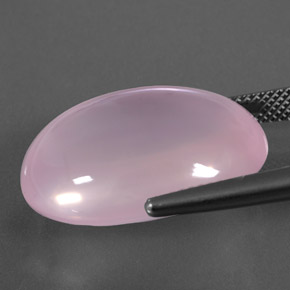 24.40캐럿 천연 라이트 체리 핑크 로즈 쿼츠, 투명한, 21.9×16.3 mm, 투명/반투명