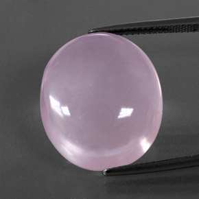 23.73캐럿 천연 핑크 로즈 쿼츠, 투명한, 20.6×17.8 mm, 투명/반투명