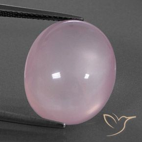 15.24ct 자연스러운 풍선껌 핑크 로즈 쿼츠, 타원형, 투명/반투명