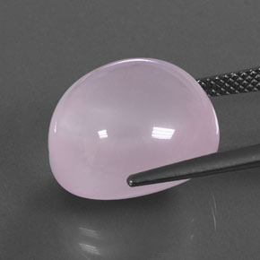 17.22캐럿 천연 풍선껌 핑크 로즈 쿼츠, 투명한, 15.1×14.2 mm, 투명/반투명