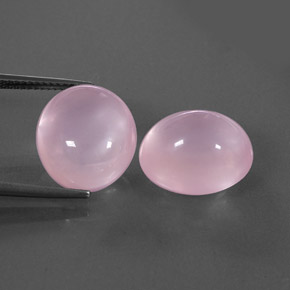 캐럿 천연 핑크 로즈 쿼츠 보석, 투명한, 14.5×12.7 mm, 투명/반투명