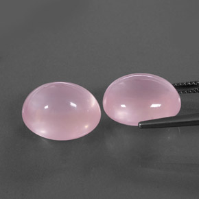 캐럿 천연 핑크 로즈 쿼츠 보석, 투명한, 14.5×12.7 mm, 투명/반투명