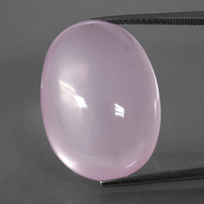 33.79캐럿 천연 핑크 로즈 쿼츠, 투명한, 24.1×17.6 mm, 투명/반투명