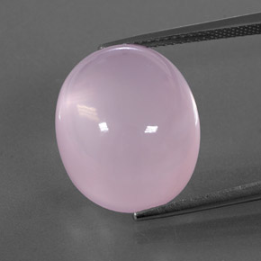 18.91캐럿 천연 핑크 로즈 쿼츠, 투명한, 17.3×14.3 mm, 투명/반투명