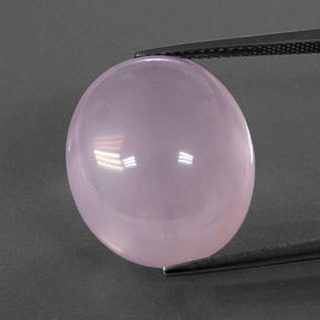 22.77캐럿 천연 핑크 로즈 쿼츠, 투명한, 19.4×16.5 mm, 투명/반투명