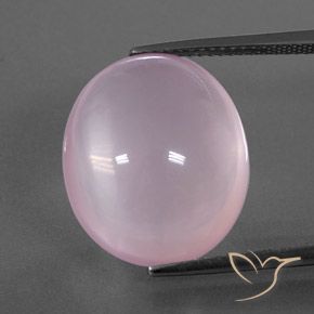 18.22캐럿 천연 라이트 핑크 로즈 쿼츠, 투명한, 18.2×15.4 mm, 투명/반투명