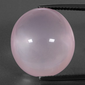 24.65캐럿 천연 풍선껌 핑크 로즈 쿼츠, 투명한, 19.1×17.3 mm, 투명/반투명