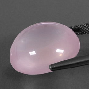 24.65캐럿 천연 풍선껌 핑크 로즈 쿼츠, 투명한, 19.1×17.3 mm, 투명/반투명