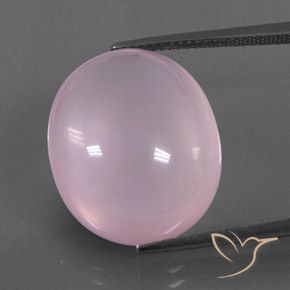 22.00ct 자연스러운 라이트 핑크 로즈 쿼츠, 타원형, 투명/반투명