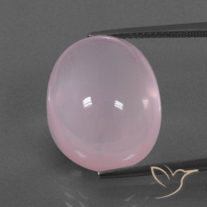 22.00ct 자연스러운 풍선껌 핑크 로즈 쿼츠, 타원형, 투명/반투명