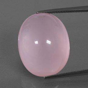 25.09캐럿 천연 풍선껌 핑크 로즈 쿼츠, 투명한, 21.1×16.7 mm, 투명/반투명