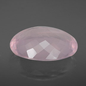 13.86캐럿 천연 핑크 로즈 쿼츠, 타원형 컷, 19.6×14.7 mm, 투명한