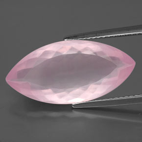 8.05캐럿 천연 핑크 로즈 쿼츠, 마퀴즈, 21.9×10.6 mm, 투명한