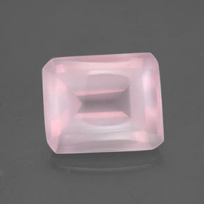 5.66캐럿 천연 핑크 로즈 쿼츠, 에메랄드 컷, 11.8×9.8 mm, 투명한