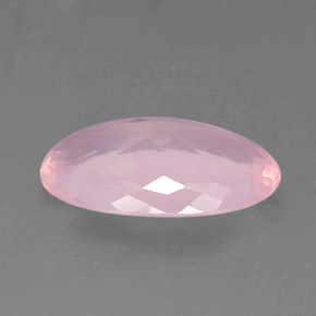 20.77캐럿 천연 핑크 로즈 쿼츠, 타원형 컷, 25.2×15.6 mm, 투명한