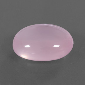 31.73캐럿 천연 라이트 핑크 로즈 쿼츠, 타원형 컷, 23.4×17.1 mm, 투명한