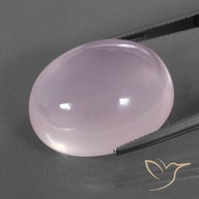 43.12캐럿 천연 풍선껌 핑크 로즈 쿼츠, 타원형 컷, 투명한