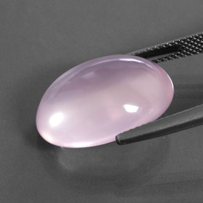 14.55캐럿 천연 라이트 체리 핑크 로즈 쿼츠, 타원형 컷, 투명한