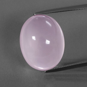 20.95캐럿 천연 핑크 로즈 쿼츠, 타원형 컷, 19.4×15.4 mm, 투명한