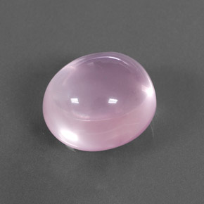 21.05캐럿 천연 라이트 체리 핑크 로즈 쿼츠, 타원형 컷, 17.3×15.7 mm, 투명한