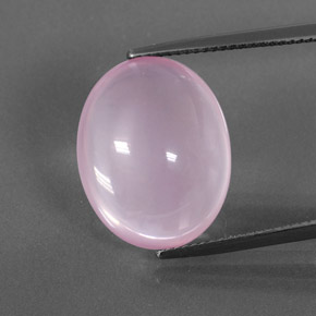 13.78캐럿 천연 핑크 로즈 쿼츠, 타원형 컷, 18.5×14.7 mm, 투명한
