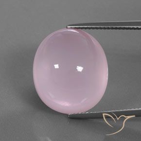 23.48캐럿 천연 라이트 핑크 로즈 쿼츠, 타원형 컷, 18.5×16.2 mm, 투명한