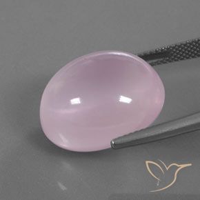 23.48캐럿 천연 라이트 핑크 로즈 쿼츠, 타원형 컷, 18.5×16.2 mm, 투명한