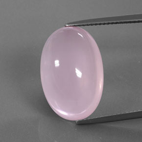 15.46캐럿 천연 미디엄 로즈 핑크 로즈 쿼츠, 타원형 컷, 19.9×13.4 mm, 투명한