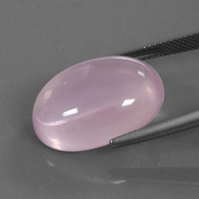 18.40캐럿 천연 풍선껌 핑크 로즈 쿼츠, 타원형 컷, 투명한