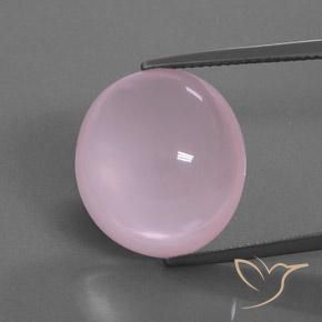 18.77캐럿 천연 로즈 핑크 로즈 쿼츠, 타원형 컷, 18.1×16.3 mm, 투명한