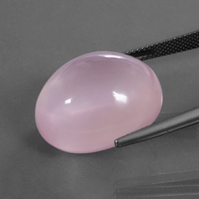 32.56캐럿 천연 라이트 핑크 로즈 쿼츠, 타원형 컷, 20.9×17.2 mm, 투명한