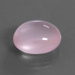 14.05캐럿 천연 라이트 핑크 로즈 쿼츠, 타원형 컷, 16.6×14.3 mm, 투명한