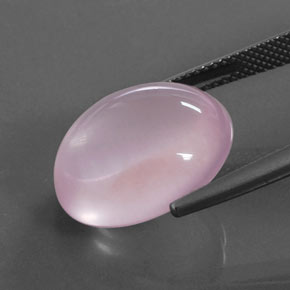 14.05캐럿 천연 라이트 핑크 로즈 쿼츠, 타원형 컷, 16.6×14.3 mm, 투명한