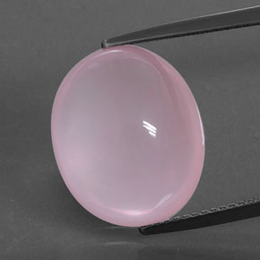 14.01캐럿 천연 미디엄 로즈 핑크 로즈 쿼츠, 타원형 컷, 16.2×13.4 mm, 투명한