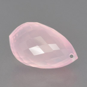 13.53캐럿 천연 라이트 핑크 로즈 쿼츠, 브리올레트, 18.1×11 mm, 투명한