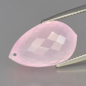 13.53캐럿 천연 라이트 핑크 로즈 쿼츠, 브리올레트, 18.1×11 mm, 투명한